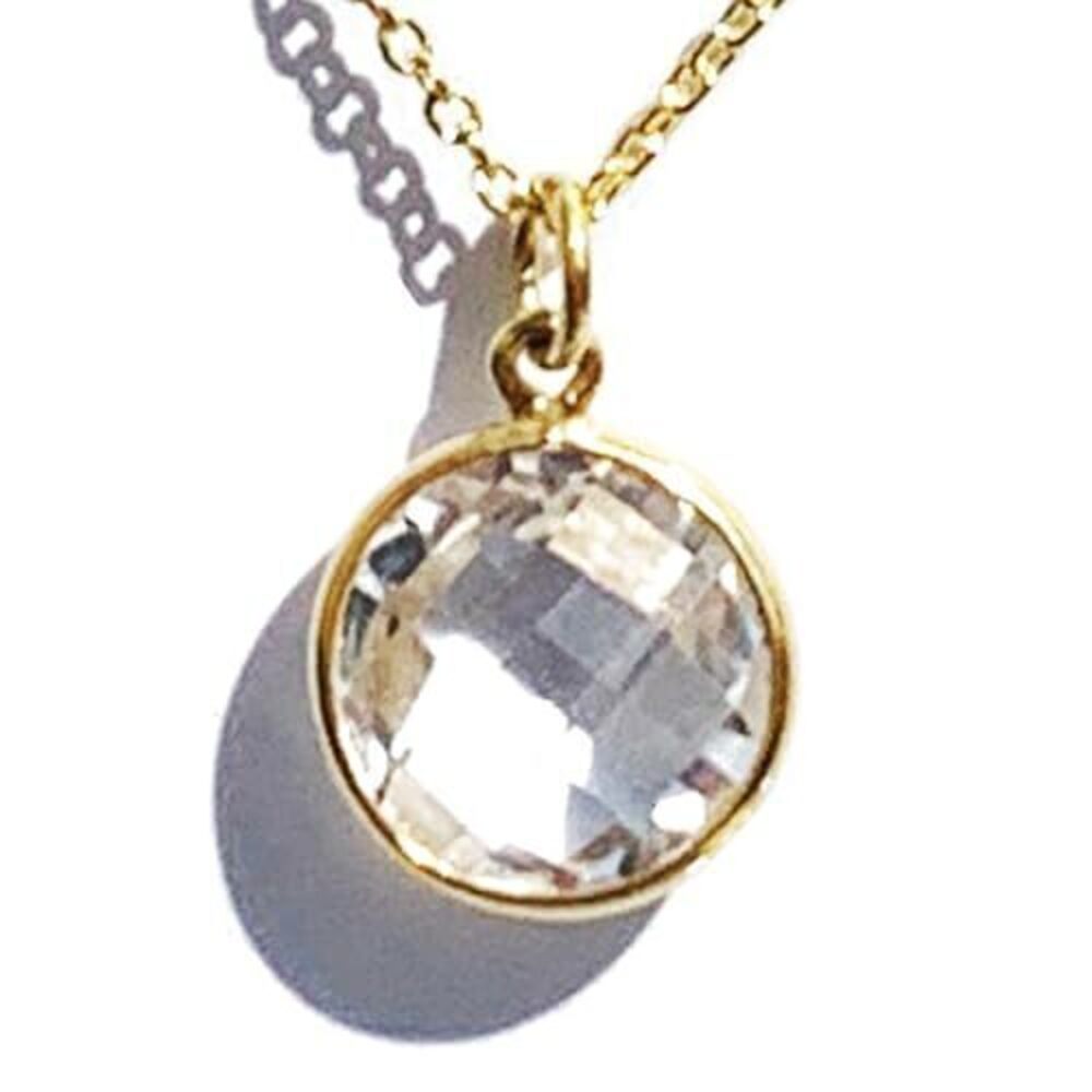 2000 Natural Clear Crystal Chakra Healing Round Pendant Minimal Necklace
